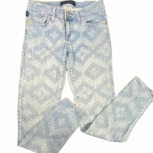 Rock & Republic Berlin Dreamcatcher Skinny Jeans Blue White Women’s Size 4